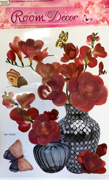 3D Flowers Vase Wall Stickers Elevate Your Space