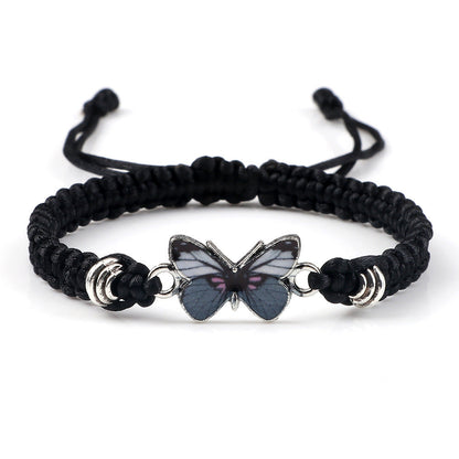Adjustable Couple Butterfly Buckle Braided Bracelet