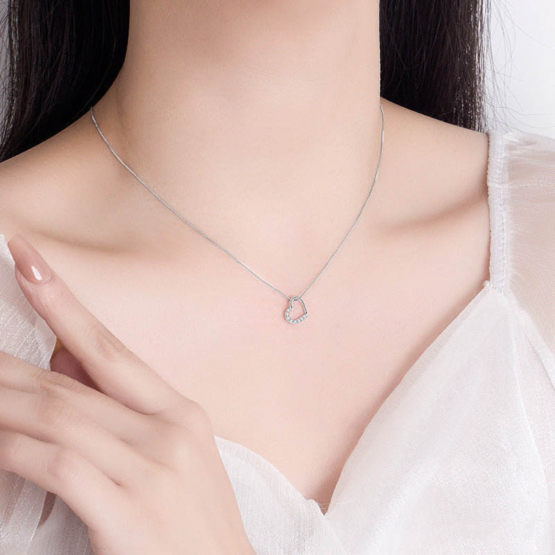 Silver Love Heart Pendant Necklaces