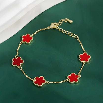 Gold Plated Clover Bracelet