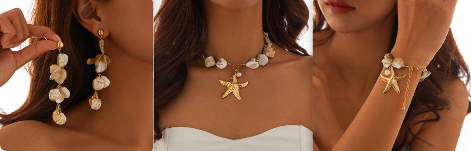 Classic Conch Pendant Jewellery Set for Women