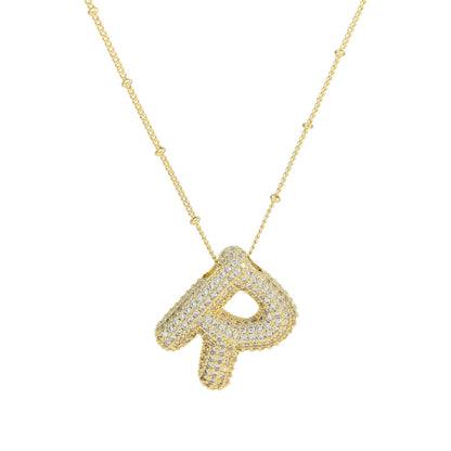 Bubble Balloon A-Z Letter Pendant Necklace