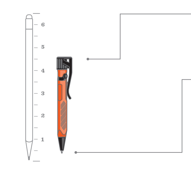 Rite in The Rain Mini Bolt- Action Pen - Safety Blaze Orange