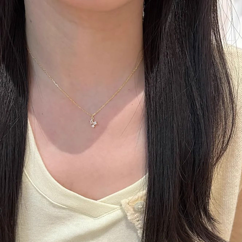 Mini Zircon Small Square Necklace