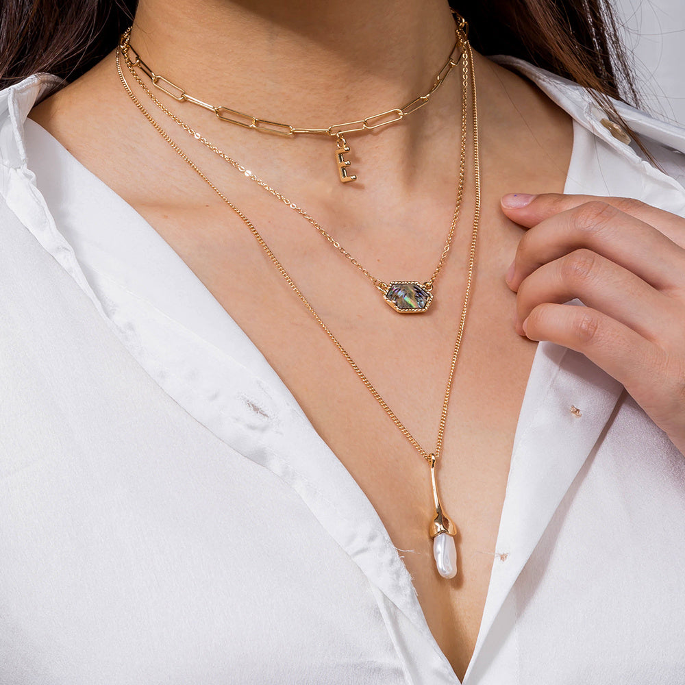 Multi-Layer Water Drop Pearl Necklace