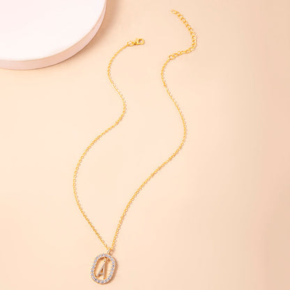 A, J, M, S Crystal Letter Necklace