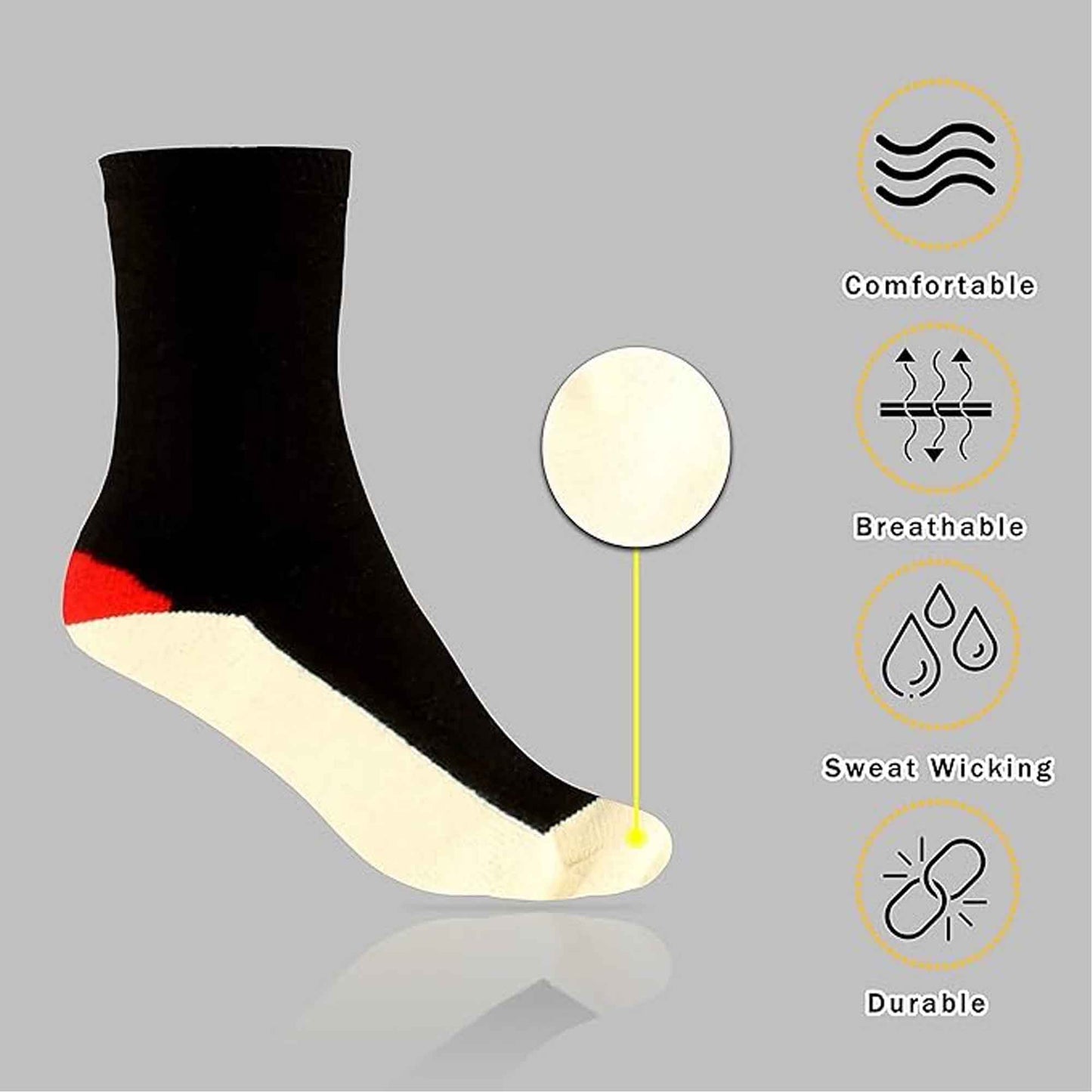 6 Pairs Mens Lambs Wool Sole Work Boot Socks Reinforced Heel Toe Durable Warm Construction Hiking Outdoor Sizes 6-11 UK by Sock Stack