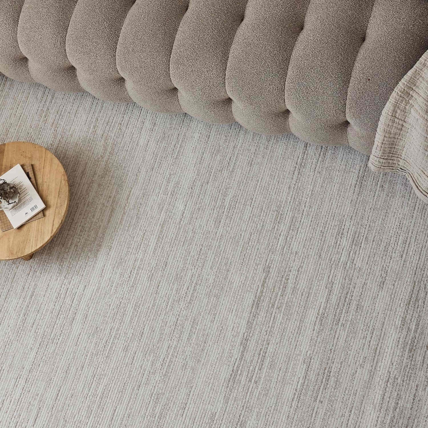 Carmel Cream-Beige Striped Rug | 6010