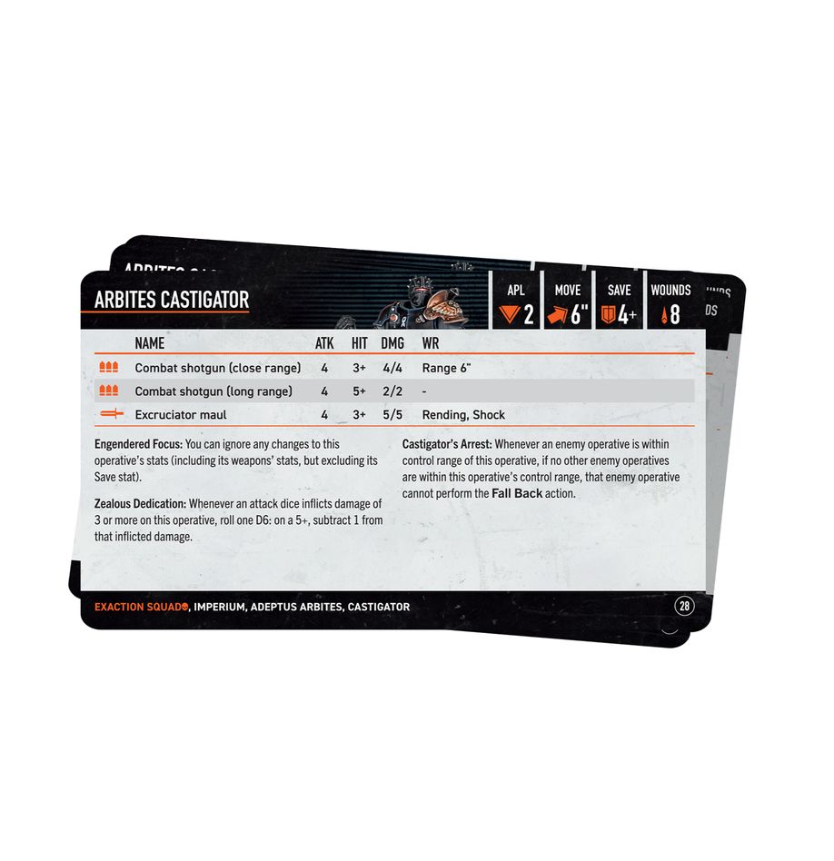 Kill Team Datacards: Exaction Squad