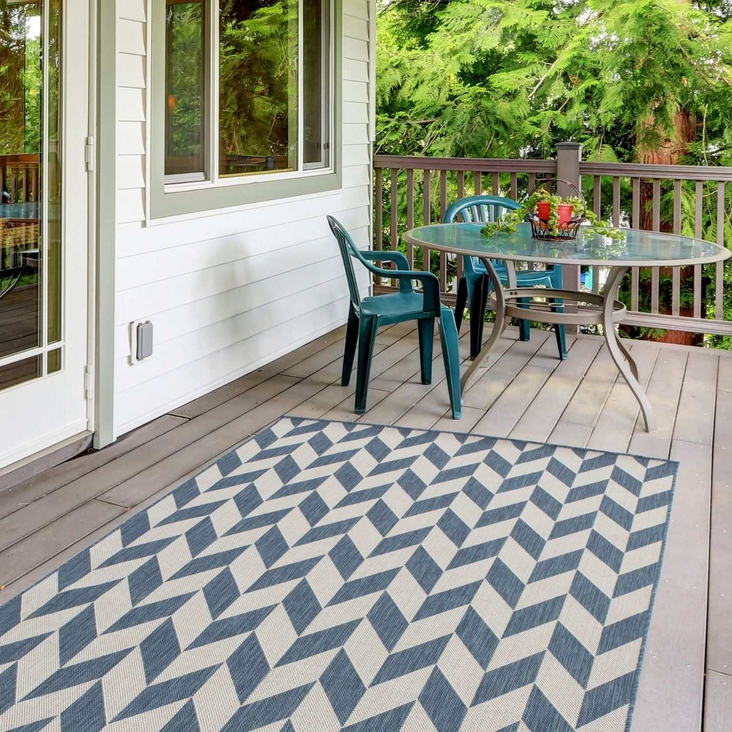 Ecology Outdoor Rug Blue | 600Blu
