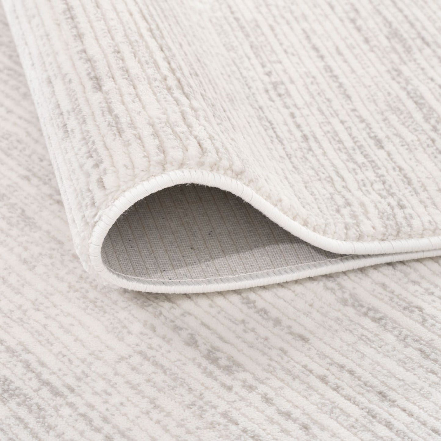Carmel Cream-Grey Striped Rug | 6010