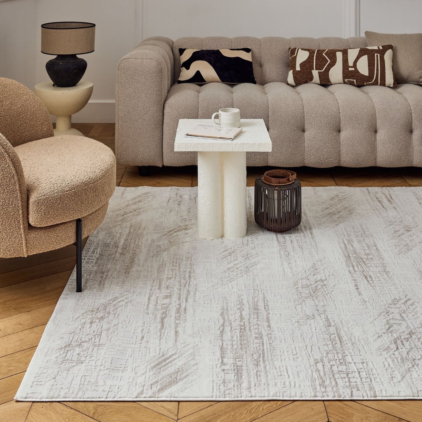 Carmel Cream-Beige Abstract Rug | 6030