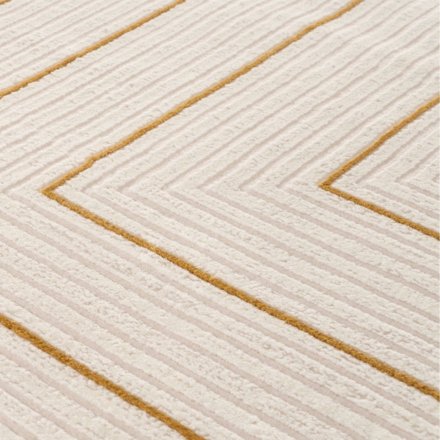 Carmel Cream-Gold Geometric Rug | 6040