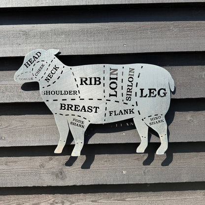Galvanized Steel Butchers Lamb Wall Decoration.