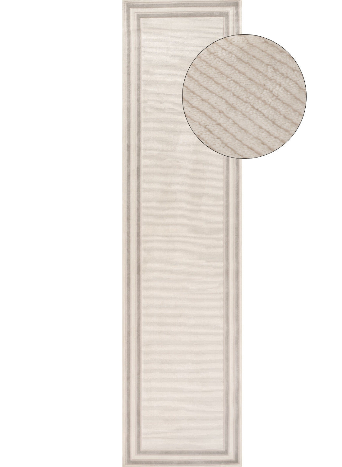 Carmel Cream-Grey Bordered Rug | 6060