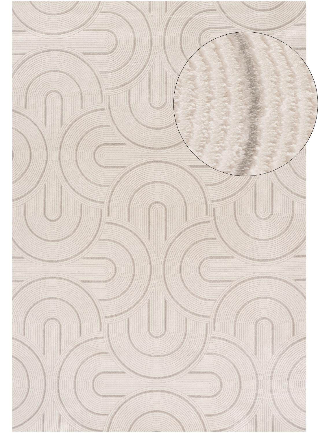 Carmel Cream-Grey Geometric Rug | 6070