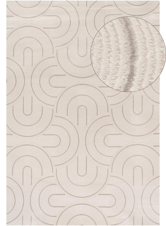 Carmel Cream-Grey Geometric Rug | 6070