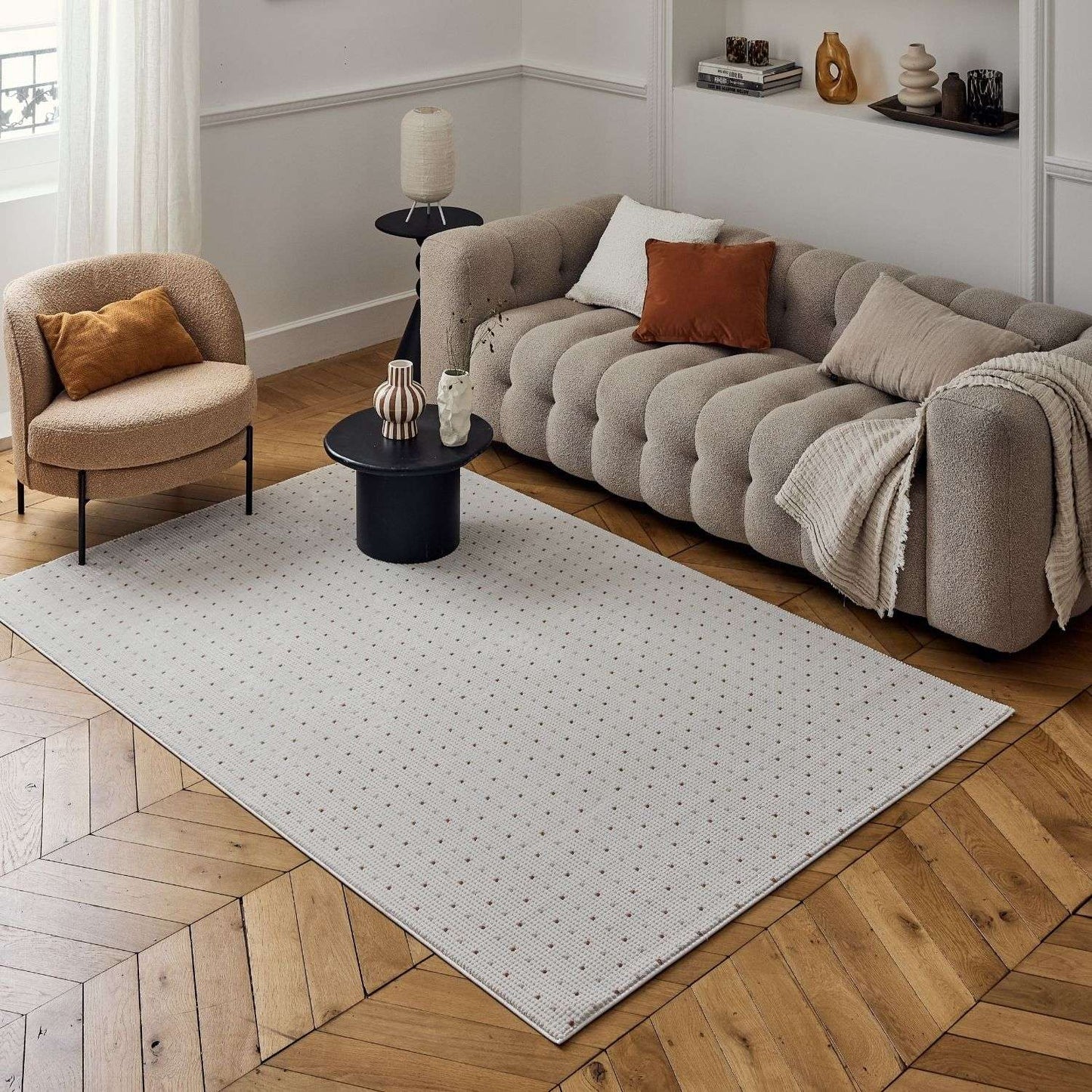 Carmel Cream-Terra Dots Rug | 6080