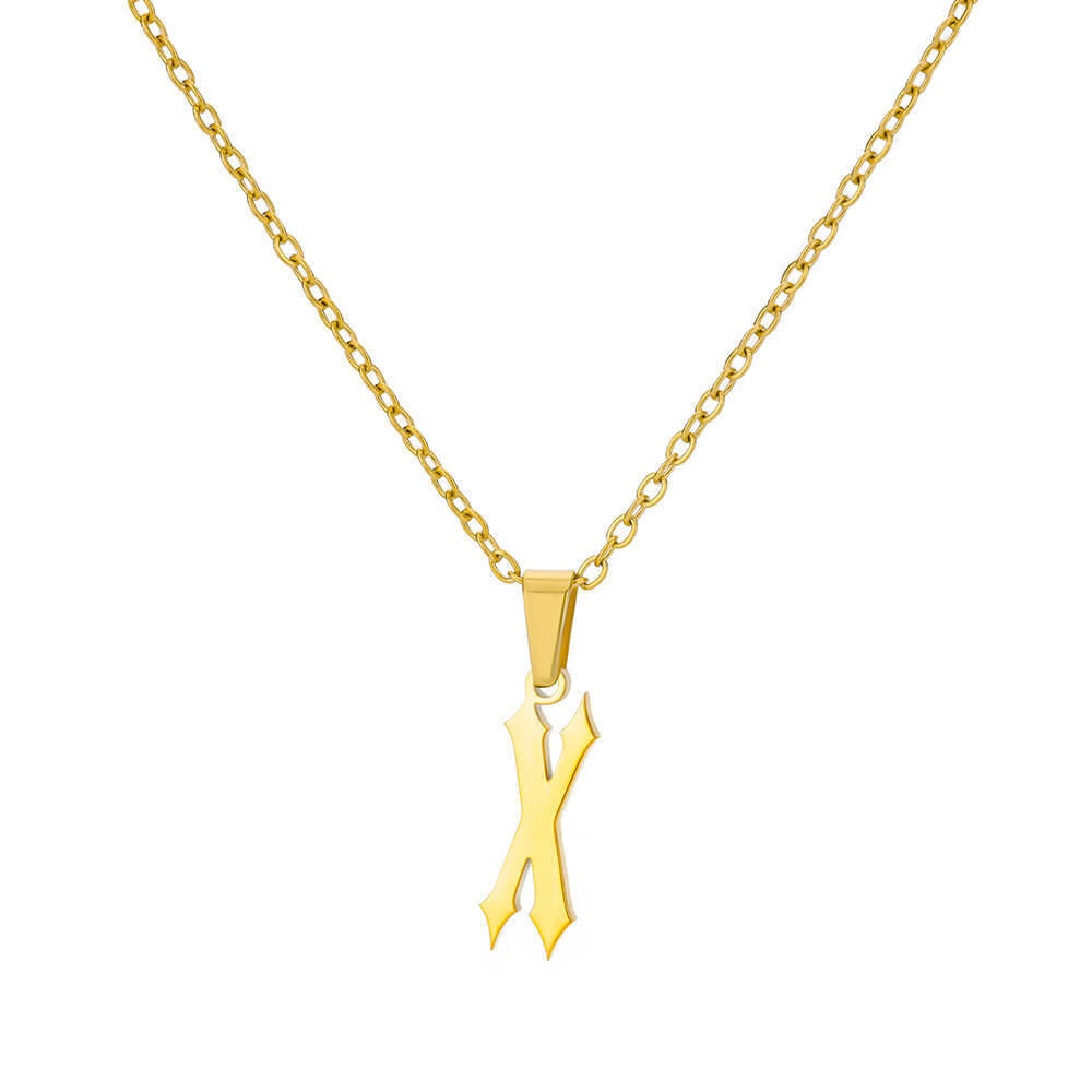 Funky A-Z Letter Pendant Necklace