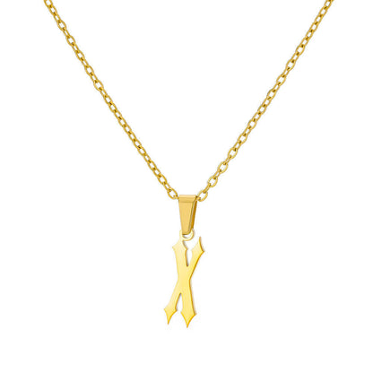 Funky A-Z Letter Pendant Necklace