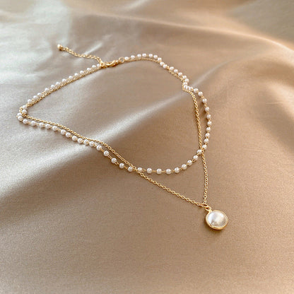 Double-Layer Pearl Clavicle Necklace