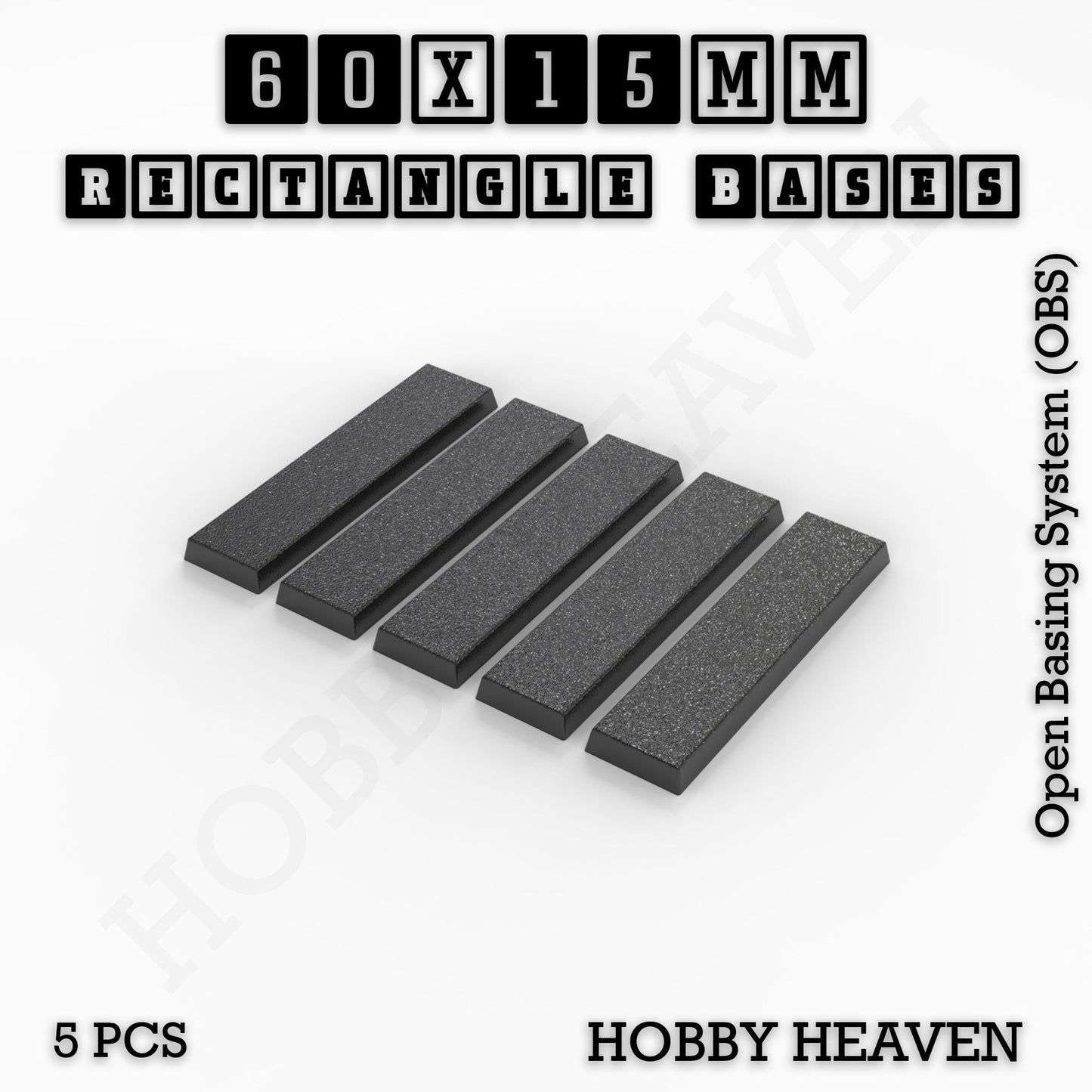 Rectangle Bases Range Sizes - 20x15mm to 75x25mm Small Sizes 3d Print Full Range Tabletop Games