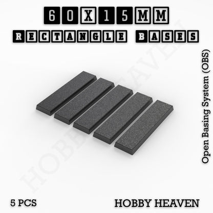 Rectangle Bases Range Sizes - 20x15mm to 75x25mm Small Sizes 3d Print Full Range Tabletop Games