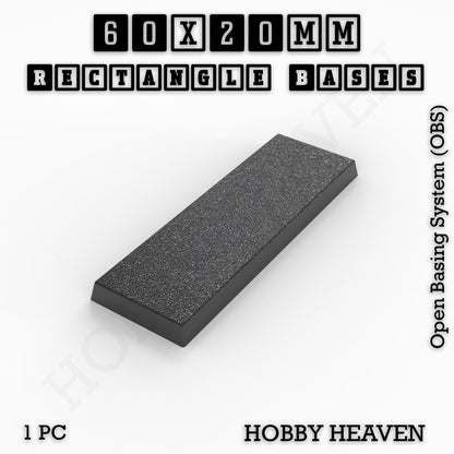 Rectangle Bases Range Sizes - 20x15mm to 75x25mm Small Sizes 3d Print Full Range Tabletop Games