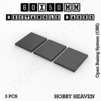 Rectangle Bases Range Sizes - 20x15mm to 75x25mm Small Sizes 3d Print Full Range Tabletop Games