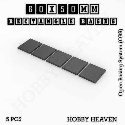 Rectangle Bases Range Sizes - 20x15mm to 75x25mm Small Sizes 3d Print Full Range Tabletop Games