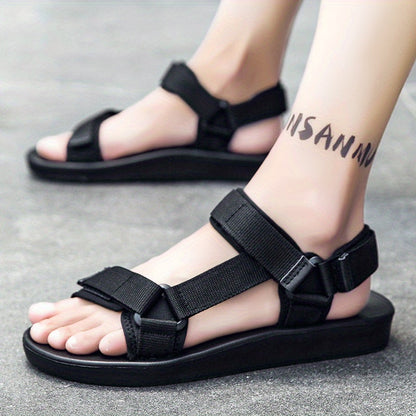 Men's Breathable Fabric Upper & Mesh Lining, Adjustable Straps with Buckles, Lightweight EVA Sole Sandals