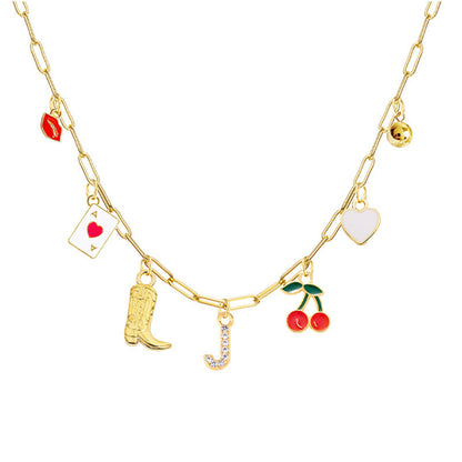 A-Z 26-Letter Diamond Initial Necklace, Multi Pendant