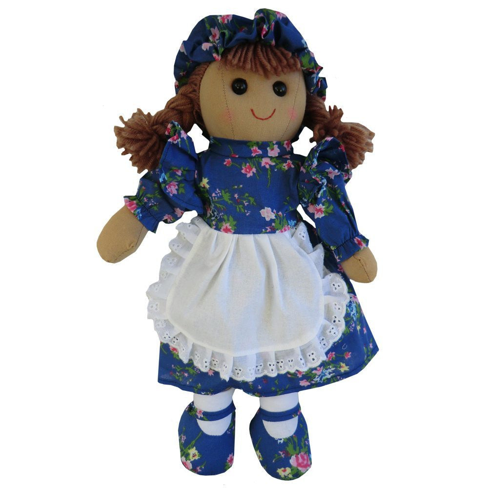 powell craft  blue floral rag doll 19cm