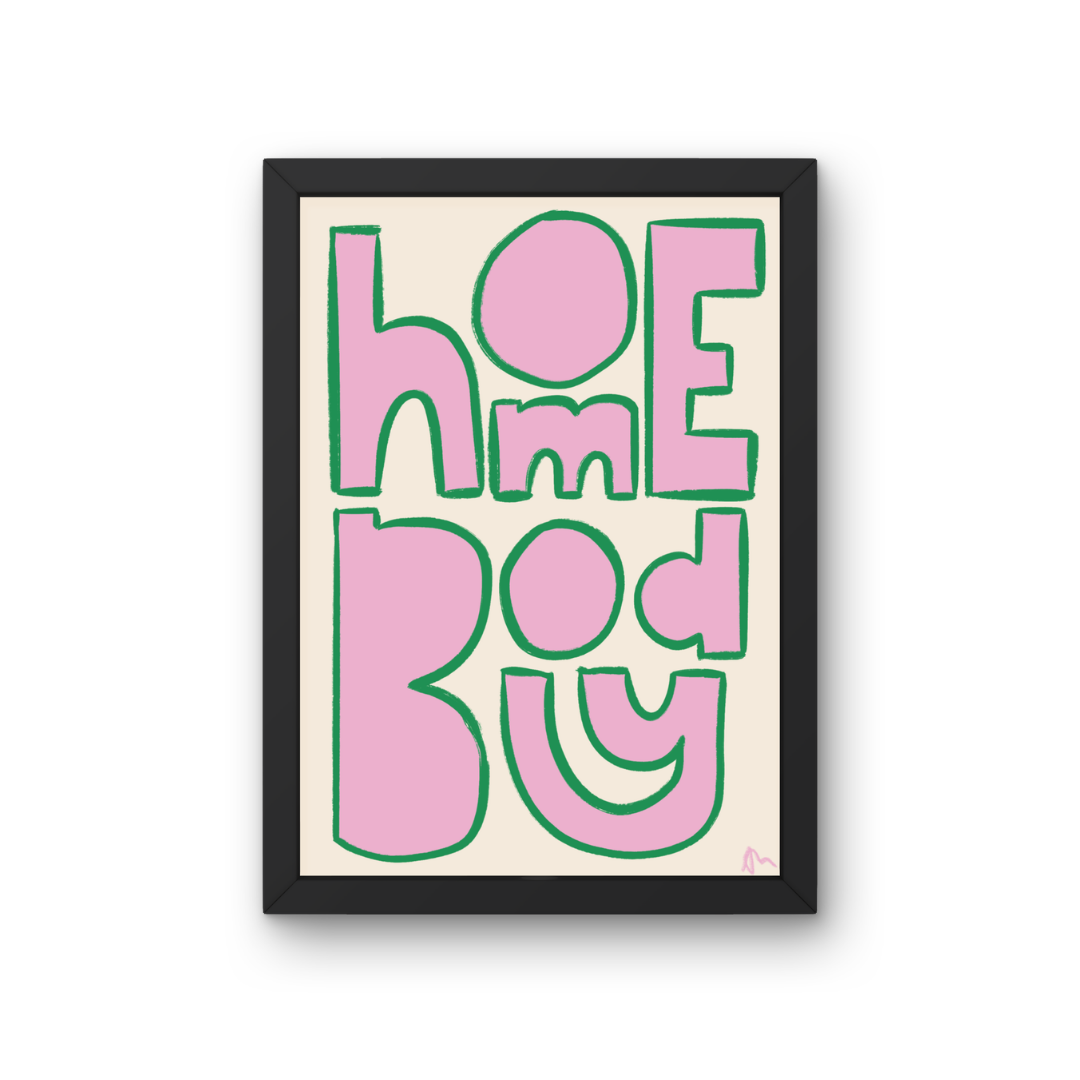 Homebody | Pink and Green Living Room Bright Bold Print Wall Art