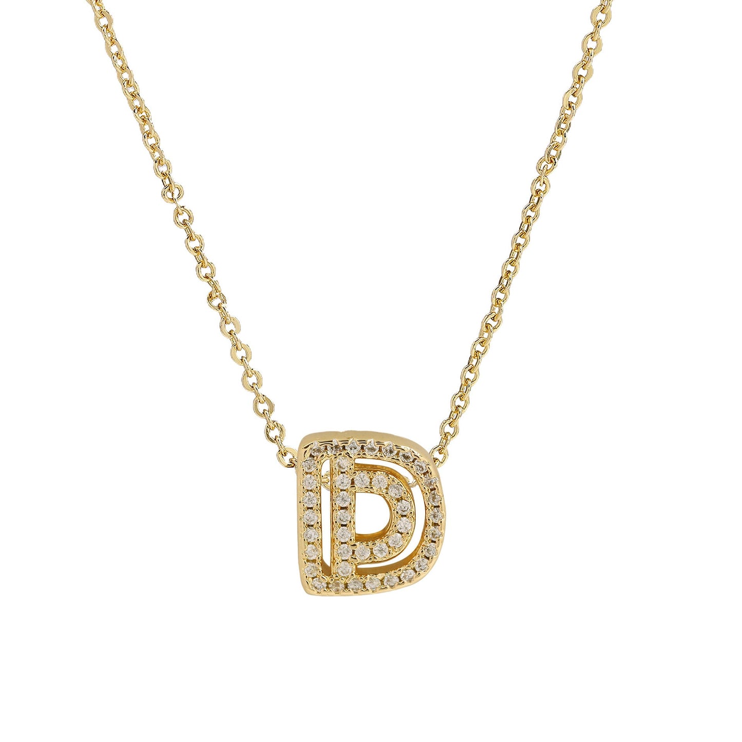 Gold-Plated A–Z English Letter Pendant Necklace
