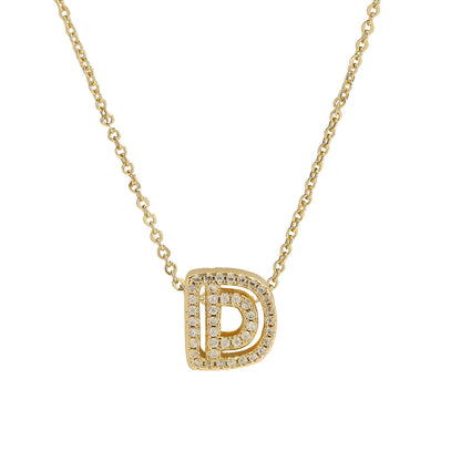 Gold-Plated A–Z English Letter Pendant Necklace