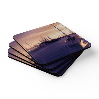 The Sleeping Yachts (at Sunset) - Coaster Set