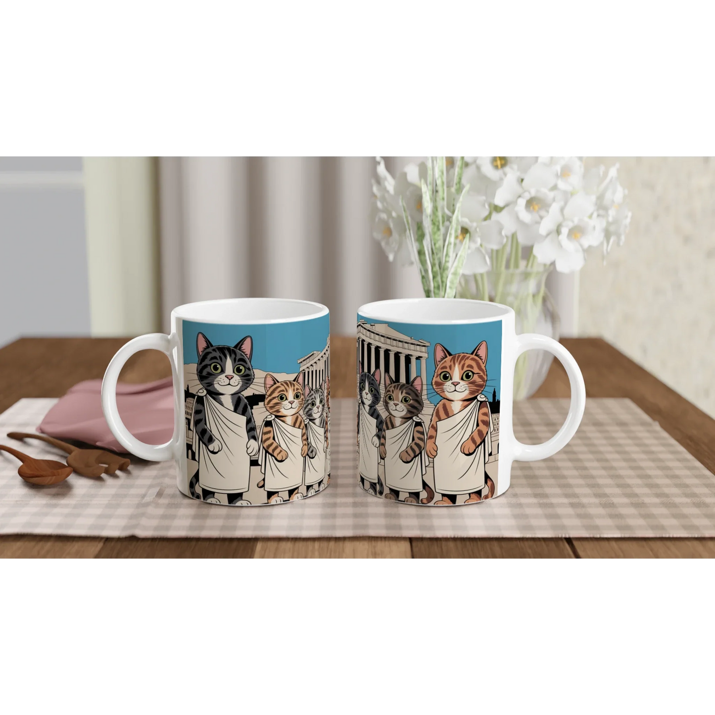 Ancient Greece & Cats Ceramic Mug – 11oz