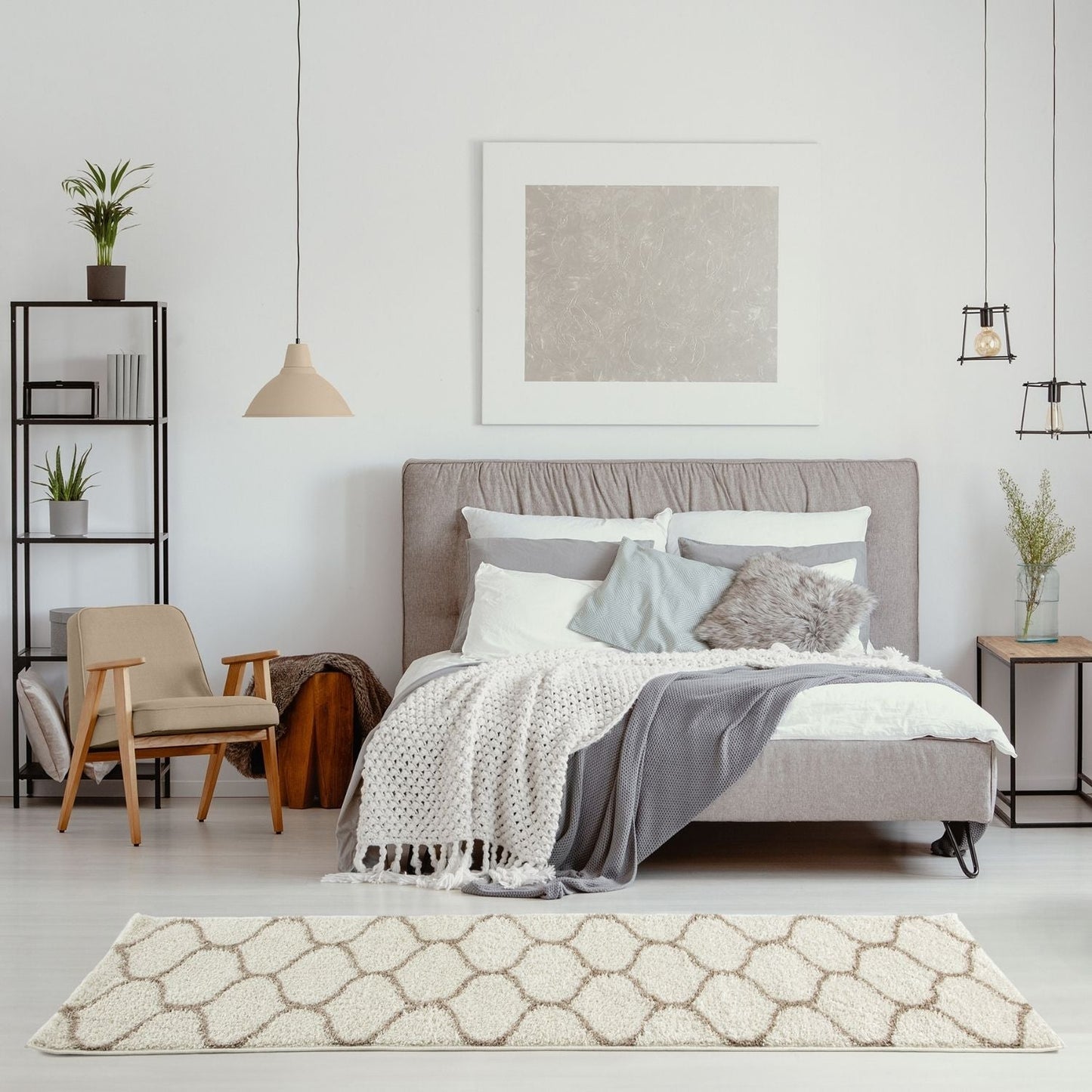 Moroccan Ivory Shaggy Rug | 630