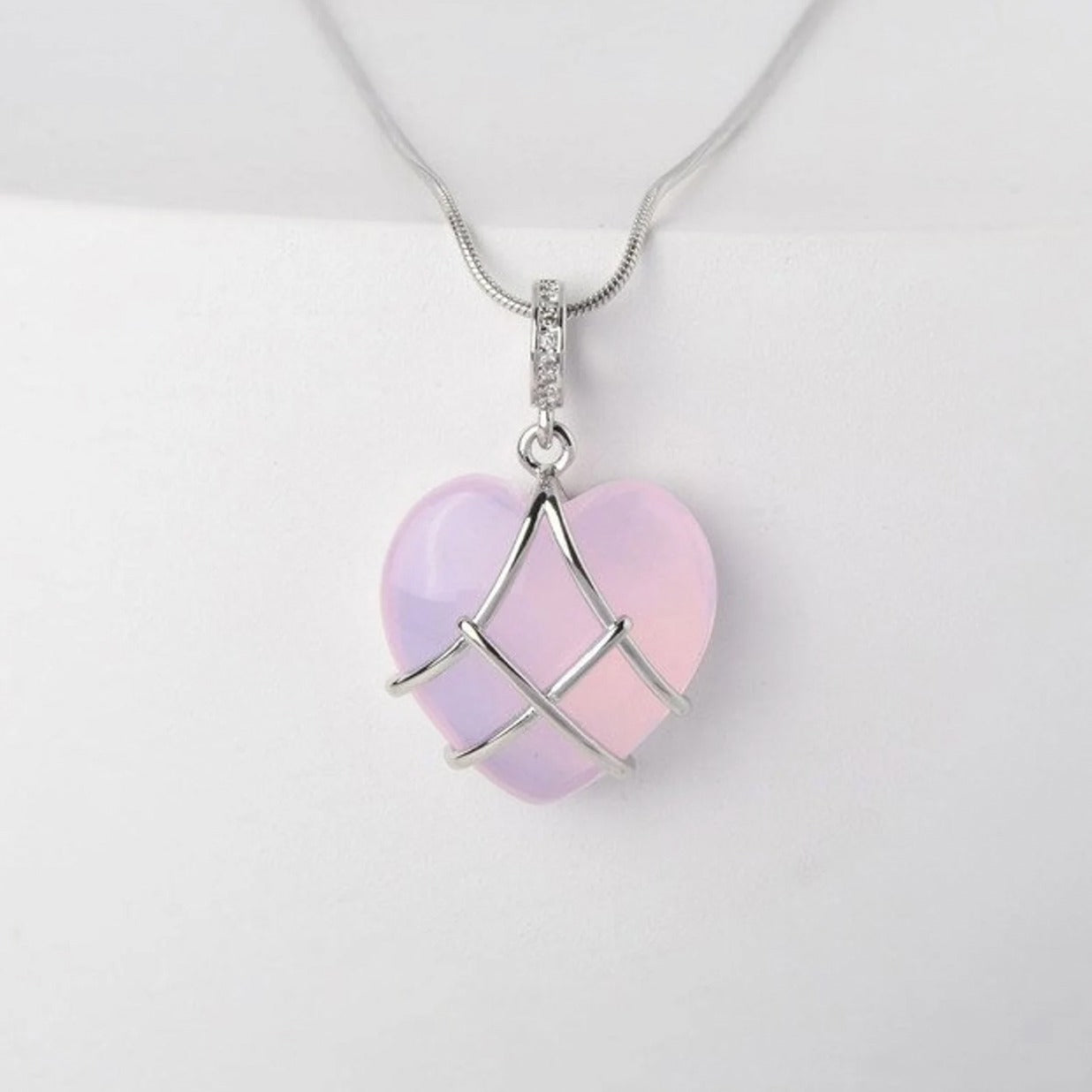 Heart Shaped Barbie Moonstone Necklace