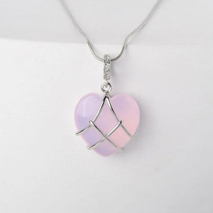 Heart Shaped Barbie Moonstone Necklace