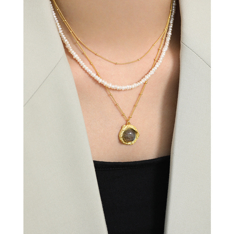 Elegant Women Irregular Natural Pearls Necklace - Palladium-Plated Silver Pearl Necklace - Perfect Pearl Necklace with Gift Wrapping Included
