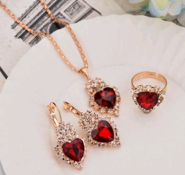 Water Drop Diamond Necklace, Earrings & Rings Sets