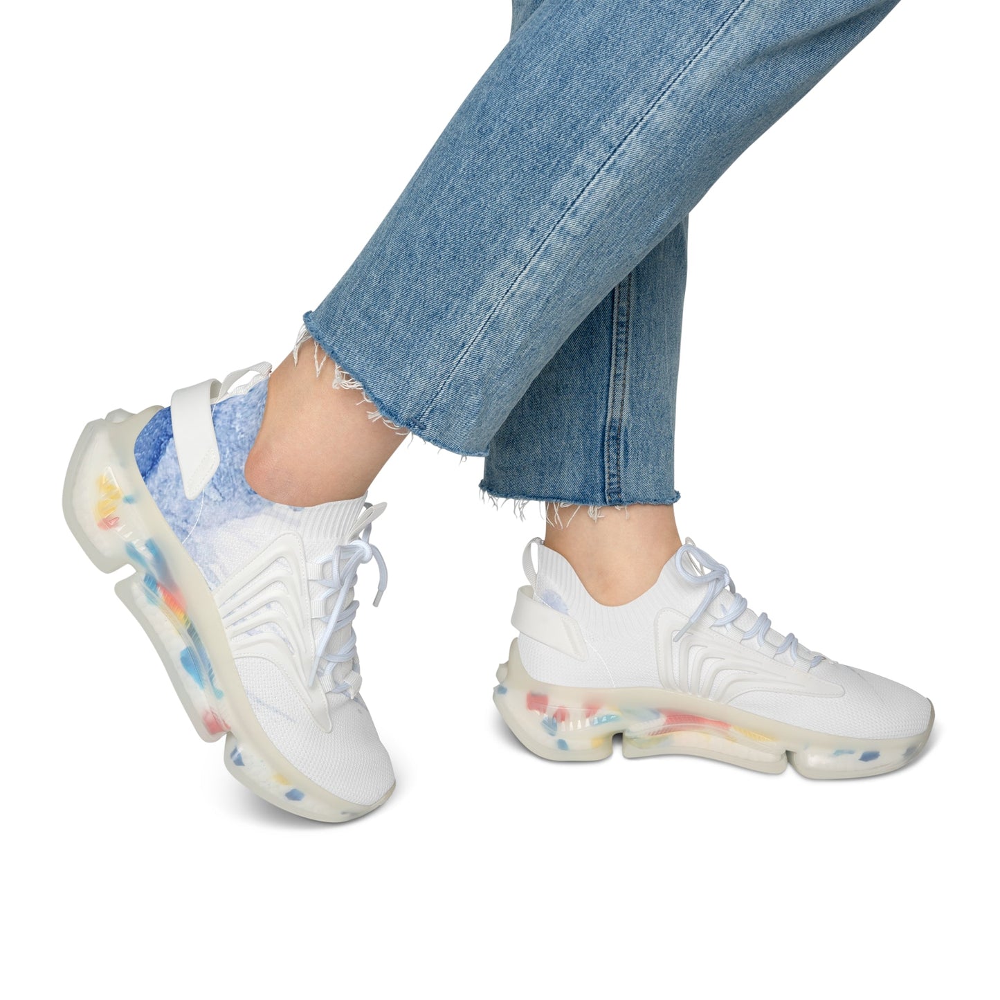 Watercolour Blue Splash - Womens Street Sneakers