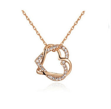 Double Diamond Heart Jewellery Set