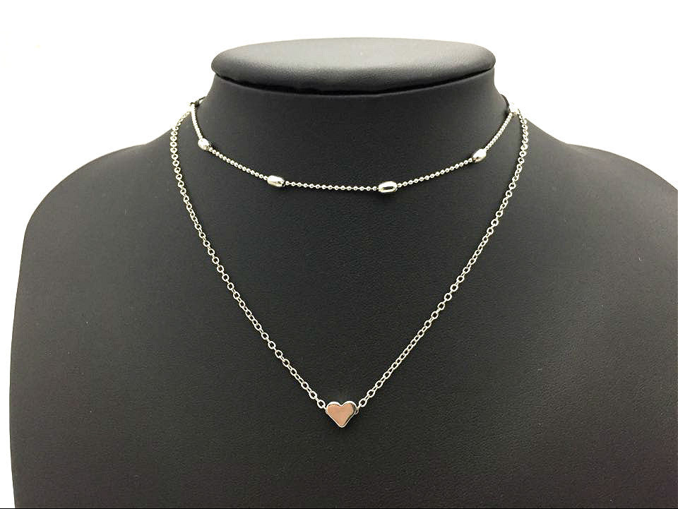 Multi-Layer Necklace – Heart, Moon & Star Pendant