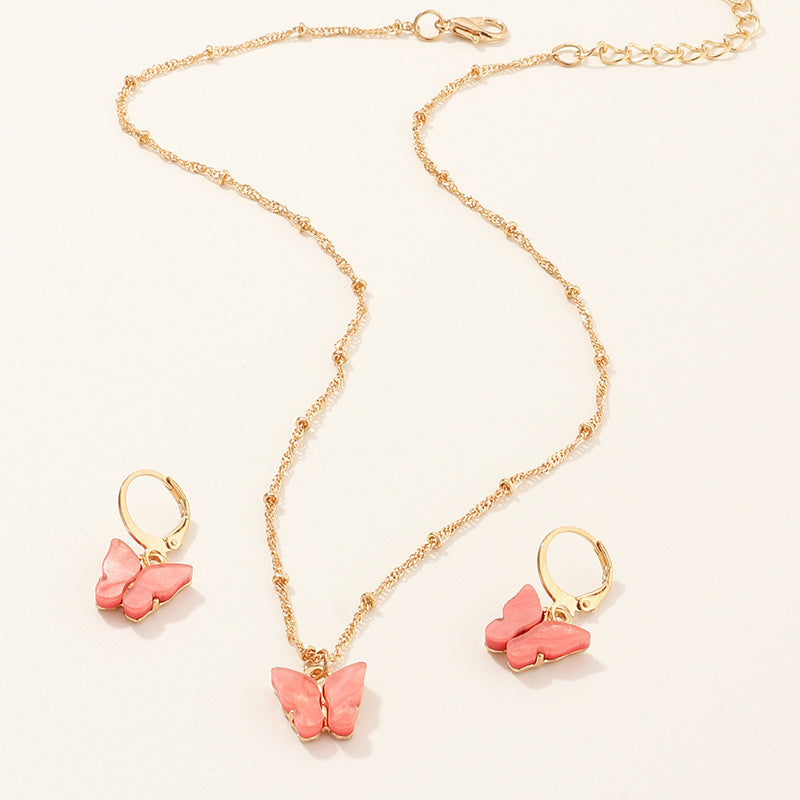 Butterfly Necklace And Earring Sets