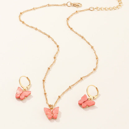 Butterfly Necklace And Earring Sets