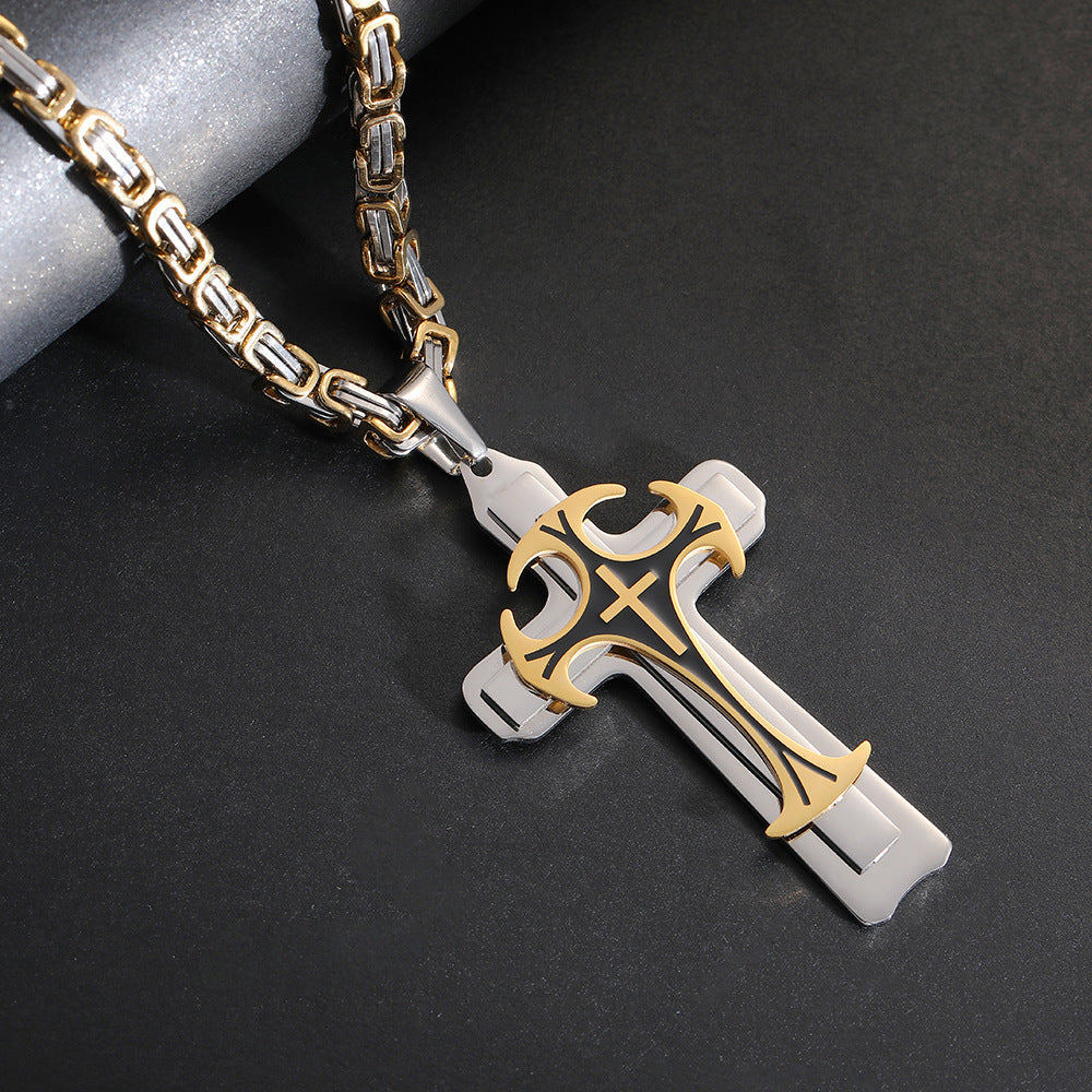 Christian Trinity Cross Necklace Chain