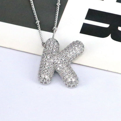 Bubble Balloon A-Z Letter Pendant Necklace